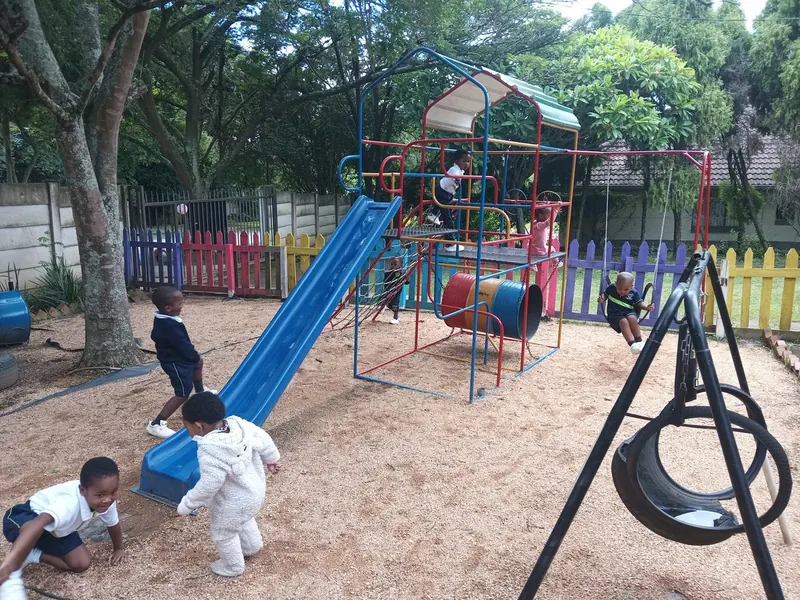 Children using the outdoor play area